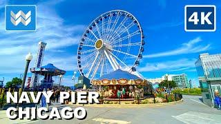 [4K] NAVY PIER in Downtown Chicago Illinois 2024 Walking Tour Vlog & Travel Guide