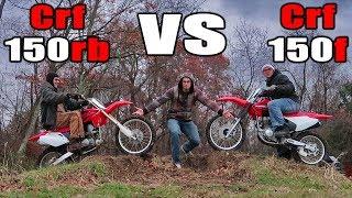 Crf150r VS Crf150f ! (Race, Wheelies, Jumps, Sound, Review)