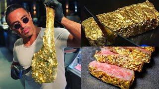 24K Gold Tomahawk Steaks - Salt Bae Steakhouse