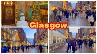 Glasgow Scotland 󠁧󠁢󠁳󠁣󠁴󠁿 City Centre Night Walkthrough December 2024 / Glasgow virtual tour