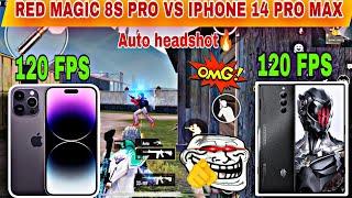 Red Magic 8s Pro vs iPhone 14  Pro Max | Red Magic 8s Pro pubg test pubg mobile/bgmi test 2024.