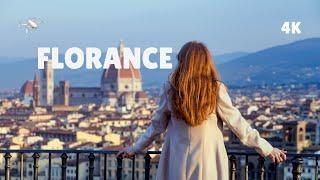 Florence, Italy | Pizza Festival | Sunset view | Landmark Piazzale Michelangelo | 4K Drone Video