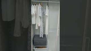 Metal Wardrobe with Sliding Glass Doors, Wire Mesh and Clothes Rail