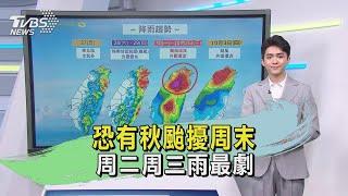 恐有秋颱擾周末 周二周三雨最劇｜TVBS氣象站｜TVBS新聞 20240926 @TVBSNEWS02