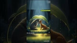 "When the deer and wolf walk together#aishorts #shorts #critterverse#animalstories #magicalshort