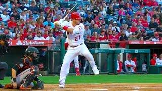 Mike Trout Slow Motion Home Run Baseball Swing Hitting Mechanics Highlights