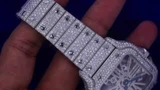 Cartier Skelton Watch Full Diamonds Honeycomb Setting