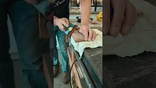 Making a Knife Block Out of Walnut for a Set of Custom Steak Knives | Knife Making #shorts