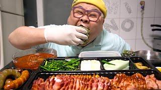 바베큐 장작구이 배달!│훈제오리고기 & 삼겹살 먹방 Grilled Smoked Duck & Porkbelly Mukbang Eatingshow