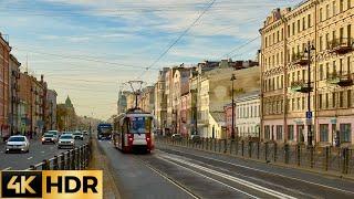  4K HDR По легендарным ПЕТЕРБУРГСКИМ районам - Лиговке и Купчино на трамвае № 25.