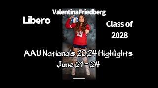 Volleyball Highlights Valentina Friedberg 2024 AAU Nationals