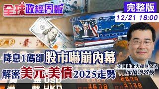 【全球政經周報】美債.美元2025川普上任後走勢.歐元亞幣呢? 再降息1碼!台美股市卻崩盤因1驚嚇 半年後轉升息?揭通膨目標竟2027才完成20241221 @中天財經頻道CtiFinance