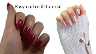 Nail Refill Step-by-Step#jewelchrome character nail art tutorial strengthening gel for nails