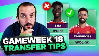  SAKA REPLACEMENTS  | FPL TRANSFER TIPS | GAMEWEEK 18 | Fantasy Premier League Tips 2024/25