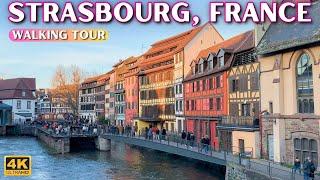 Amazing Strasbourg France City Tour  4K Street Walk [HDR]