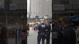 NYPD TARU And Protest Detail Mobilized On East 42nd Street In Midtown, Manhattan, New York City