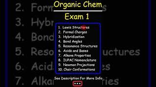 Organic Chemistry Exam 1 Review - #Shorts