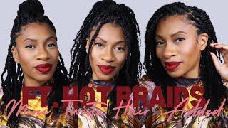 Mini Twists On Natural 4C Hair | Adding Extra Human Hair Ft. HOTBRAIDS Bulk human hair braid hair