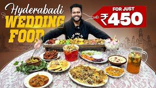 Hyderabadi Wedding Food For Just ₹450 | Elegance Caterers | Non Veg Heaven | Nom Nom Foodie #61