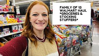 FAMILY OF 13 WALMART HAUL *GROCERIES & STOCKING STUFFERS*