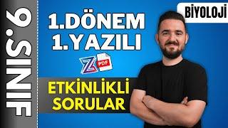 9.SINIF BİYOLOJİ 1.DÖNEM 1.YAZILIYA HAZIRLIK AÇIK UÇLU SORULAR | 2024- 2025 PDF