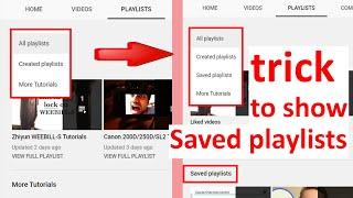 how to find saved playlists on YouTube