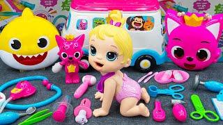 90 Minutes with Pinkfong Ambulance Set Satisfying ASMR , Doctor Toys Unboxing  Lana Unboxing Toys