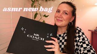 ASMR Coach Unboxing & Pack My New Bag   Soft SpokenPackaging Sounds, Leather Sounds, Crinkles