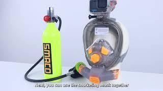 How To Connect the M8038 Snorkel Mask to the Mini Scuba Tank?