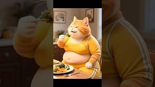 Fat Cat Turns Into Slim Cat  #cat #ai #shorts