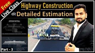 Live session || Detailed Estimation of Road Construction || By CivilGuruji