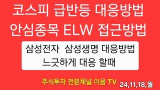 코스피 시황 안심종목 ELW 접근방법 삼성생명 배당주 접근해야 될때  헷지는 시나리오 대로 해야됩니다.