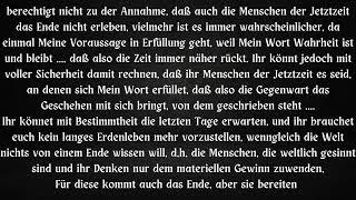 VERNICHTUNG DER ERDE .... BARMHERZIGKEITSAKT GOTTES .... SEHER UND PROPHETEN ....