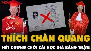 THÍCH CHÂN QUANG hết đường chối cãi: Bộ yêu cầu thu hồi bằng, SƯ GIẢ DỐI THÌ DẠY ĐƯỢC AI? | PKT