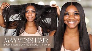 The BEST Natural Extensions! Virgin Brazilian Yaki Straight | Mayvenn Hair feat. Revlon Hair Tools