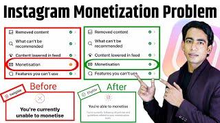 Instagram Monetization Error Problem | Instagram Youre Currently Unable To Monetise Problem