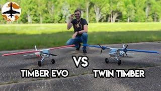 E-flite Twin Timber vs Turbo Timber Evolution Head to Head Comparison