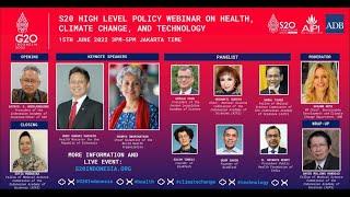 Seminar Tingkat Tinggi G20-S20 “Health, Climate Change and Technology”