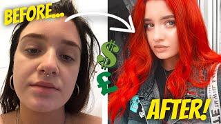 DYING MY HAIR NEON RED 24 hour transformation | khlo ko.