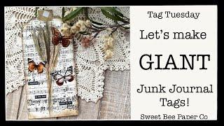 Let's Make Giant Junk Journal Tags! | Big Tags | Tag Tuesday |#tagtuesday