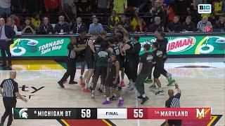 Tre Holloman's HALF-COURT BUZZER BEATER helps Michigan State defeat Maryland