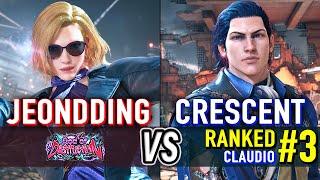 T8  JEONDDING (Nina) vs CRESCENT (#3 Ranked Claudio)  Tekken 8 High Level Gameplay