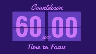  60-Minute Countdown Timer – Stay Focused!  Perfect for Study, Work, or Meditation  No Music 