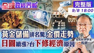 【全球政經周報】金價走勢要結束了?教你怎看這5點 日圓甜甜價沒了?2個月升1成!是否續升? 驚嚇今年經濟突然下修!台灣這項大減近2千億台幣20240908 @中天財經頻道CtiFinance