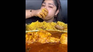 SPICY MUTTON FAT CURRY WITH CHICKEN SEEKH KEBAB PULAO AND SPICY WHOLE CHICKEN CURRY | ASMR MUKBANG