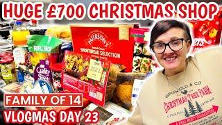 ** CHRISTMAS SHOPPING For our family of 14 ** | £700 Festive Food HAUL | Vlogmas Day 23