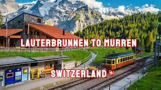 Lauterbrunnen to Murren | Beautiful cable car and Train Route |Swiss alps stunning cable car ride