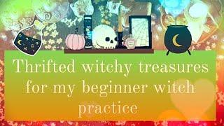 Thrifted witchy treasures for my beginner witch practice #secondhandtreasures #thriftedfinds