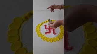 "Very Simple and easy Swastik rangoli design"#rangoli #youtube #easyrangoli #shorts #shortsfeed