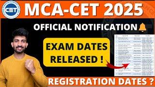 MCA CET 2025 Exam Dates Released | Mca cet registration process 2025